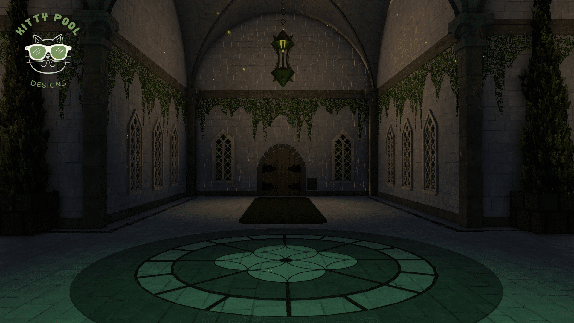 3DX Chat A castle overgrown with greenery and plants turned into a nightclub.