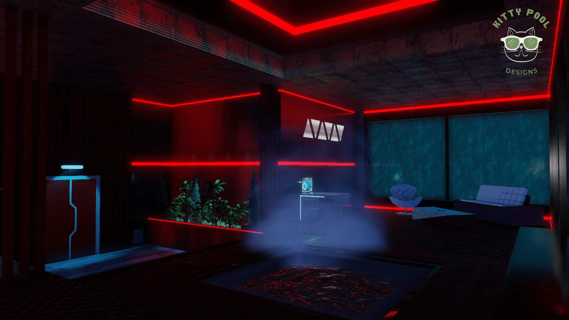 3DX Chat Cyberpunk Room by KittyPool