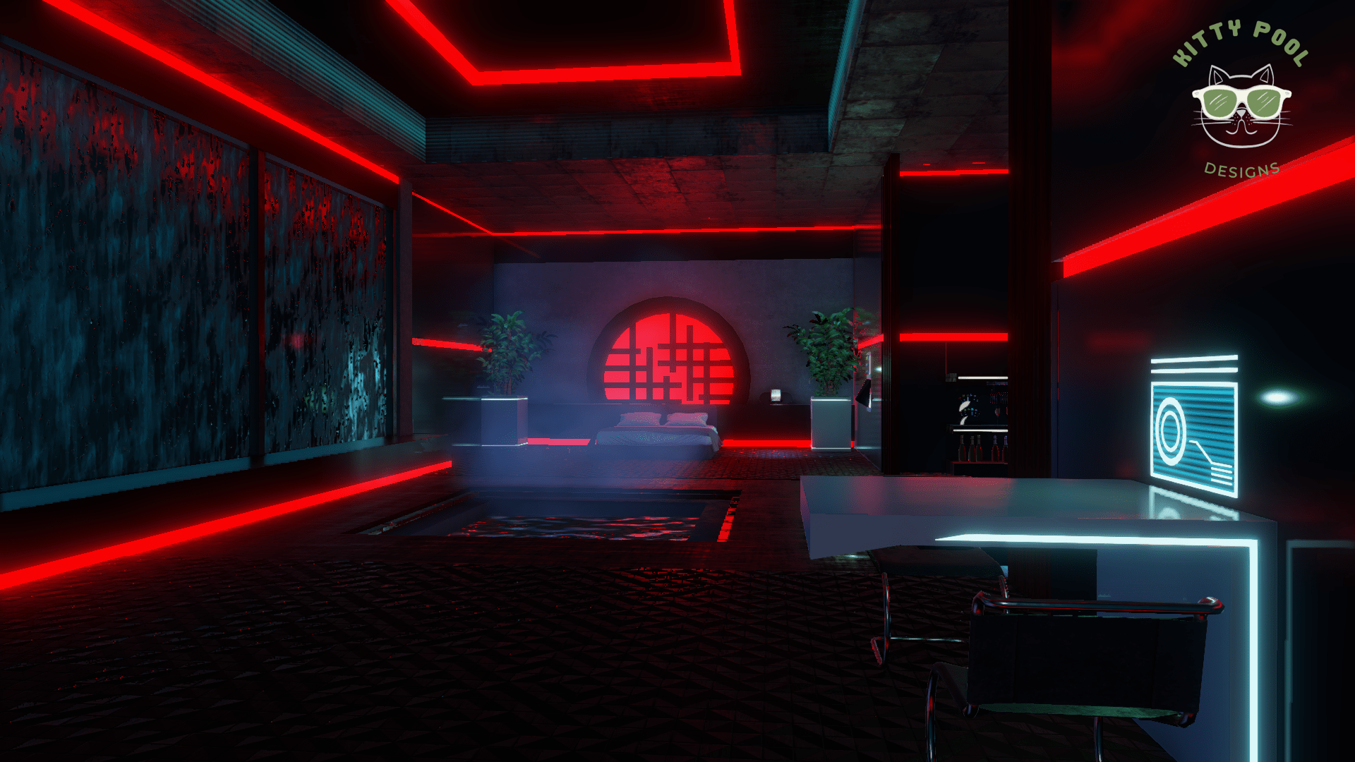 3DX Chat Cyberpunk Room by KittyPool