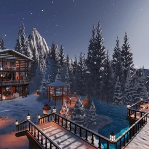 Snow Cozy Winter Cottage Christmas/No Christmas (2 Files)