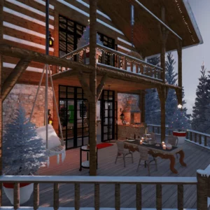 Snow Cozy Winter Cottage Christmas/No Christmas (2 Files)