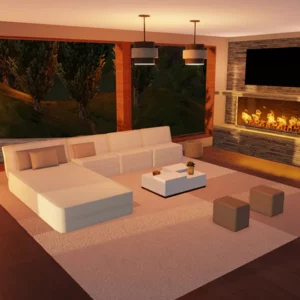 LIVING ROOM WITH FIREPLACE