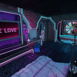 Neon Cyberpunk City Apartment by Kismet