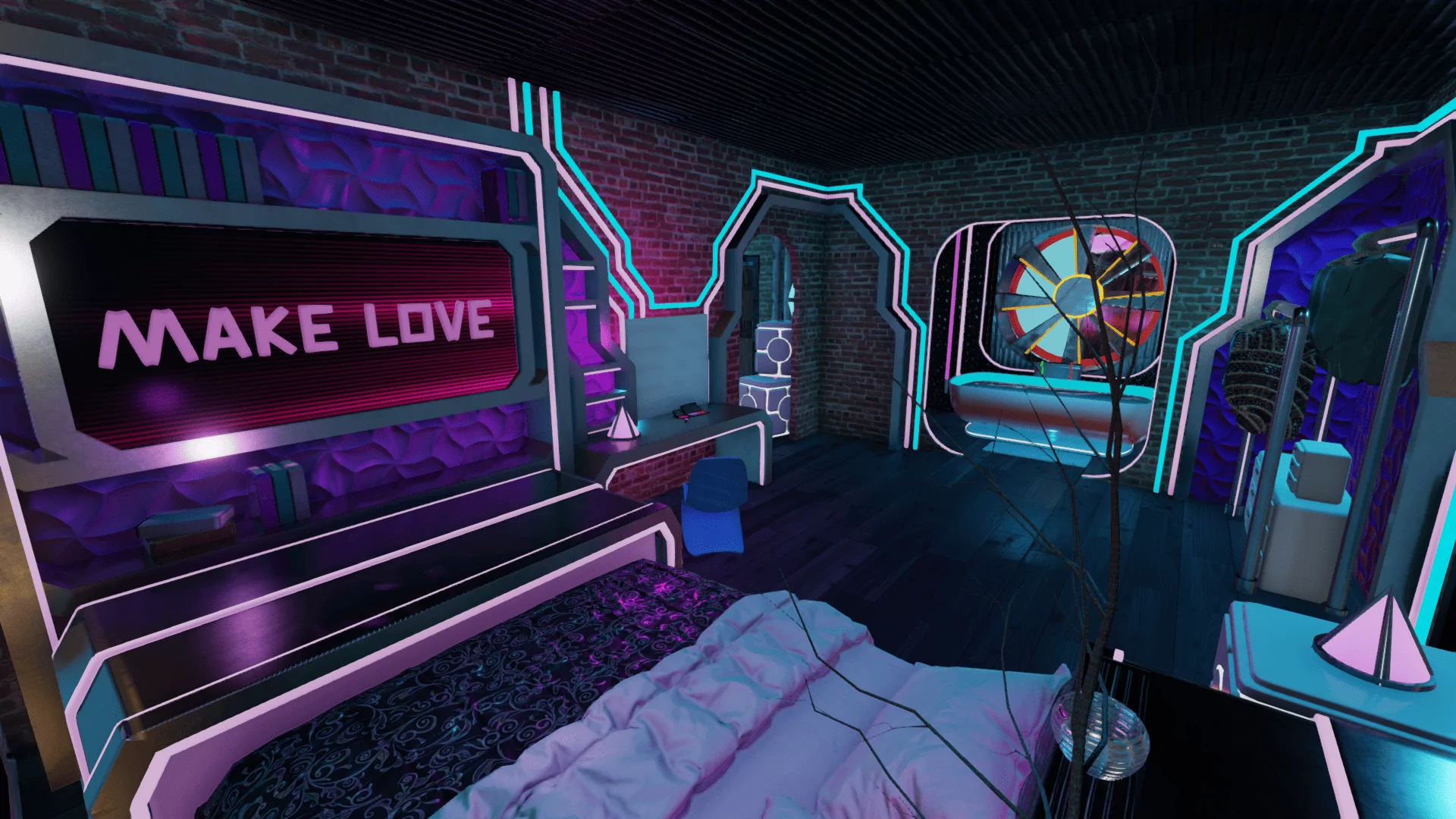 Neon Cyberpunk Apartment Kismet (18)