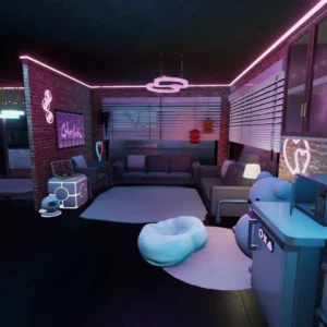 Neon Cyberpunk City Apartment by Kismet