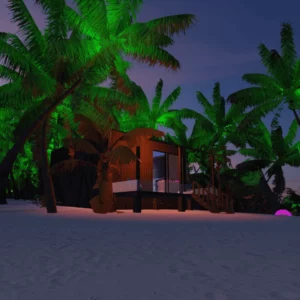 cabin on a deserted island