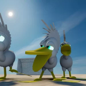 Ducks are playing ball