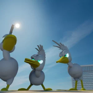 Ducks are playing ball