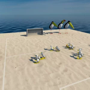 Ducks are playing ball