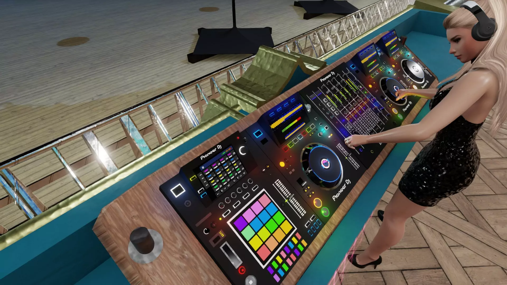 a professional DJ table