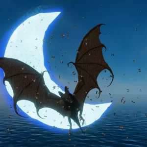 Ahool A giant bat with the moon by …