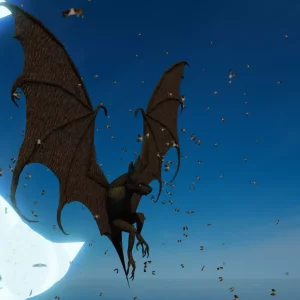 Ahool A giant bat with the moon by …